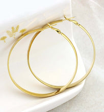Load image into Gallery viewer, Big Gold Hoop Earrings, 60mm