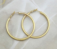 Load image into Gallery viewer, Gold Round Hoop Earrings, 50mm