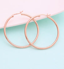 Load image into Gallery viewer, Rose Gold Hoop Earrings, 40mm