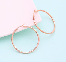 Load image into Gallery viewer, Rose Gold Hoop Earrings, 40mm