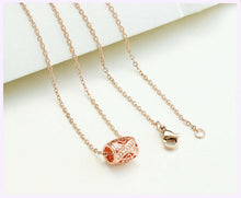 Load image into Gallery viewer, Rose Gold Barrel Pave Pendant Necklace