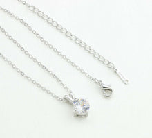 Load image into Gallery viewer, Stainless Steel Necklace + Glittering Cubic Zirconia Pendant
