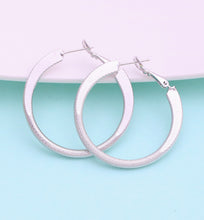 Load image into Gallery viewer, White Gold Hoop Earrings, 40mm
