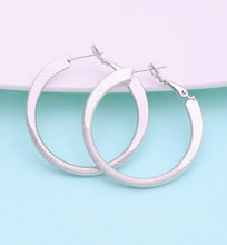 Load image into Gallery viewer, White Gold Hoop Earrings, 40mm