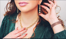 Load image into Gallery viewer, Pastel Green Opal Gold Drop Earrings