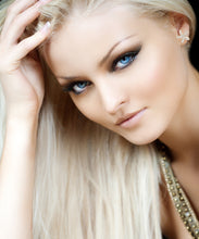 Load image into Gallery viewer, Men's Women's Radiant Crystal Star Gold Stud Earrings, 15mm