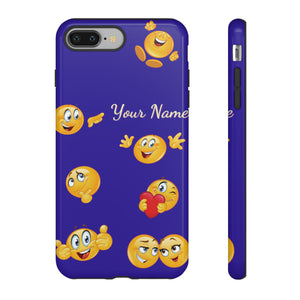 Smiley Face Personalized w/ Six Background Colors iPhone 15/14/13/12/11/10 X/8, Samsung Galaxy S10/S20/S21/S22/S23, Samsung S20 FE/S21 FE, Google Pixel 5/6/7 Tough Phone Cases