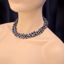 Load image into Gallery viewer, 3-Strand Twisted Tahitian Black Pearl Necklace, 19&quot;
