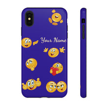 Load image into Gallery viewer, Smiley Face Personalized w/ Six Background Colors iPhone 15/14/13/12/11/10 X/8, Samsung Galaxy S10/S20/S21/S22/S23, Samsung S20 FE/S21 FE, Google Pixel 5/6/7 Tough Phone Cases
