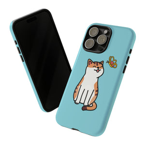 Happy Butterfly Cat iPhone 15/14/13/12/11/10 X/8, Samsung Galaxy S10/S20/S21/S22, Samsung S20 FE/S21 FE, Google Pixel 5/6 Tough Phone Cases