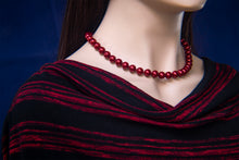 Load image into Gallery viewer, Bordeaux Red Pearl Statement Necklace, 18 inches
