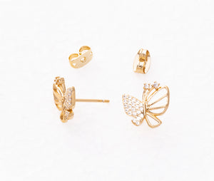 Gold & Cubic Zirconia Butterfly Earrings: Symbols of Hope & Transformation