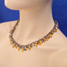 Load image into Gallery viewer, Handmade Pearl &amp; Citrine Crystal Beaded Necklace – 21&quot; Adjustable
