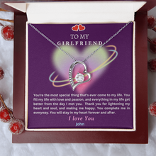 Load image into Gallery viewer, Forever Love Heart Pendant Necklace for Girlfriend – Personalized Gift Message Card
