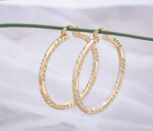 14K Gold 49mm Hoop Earrings