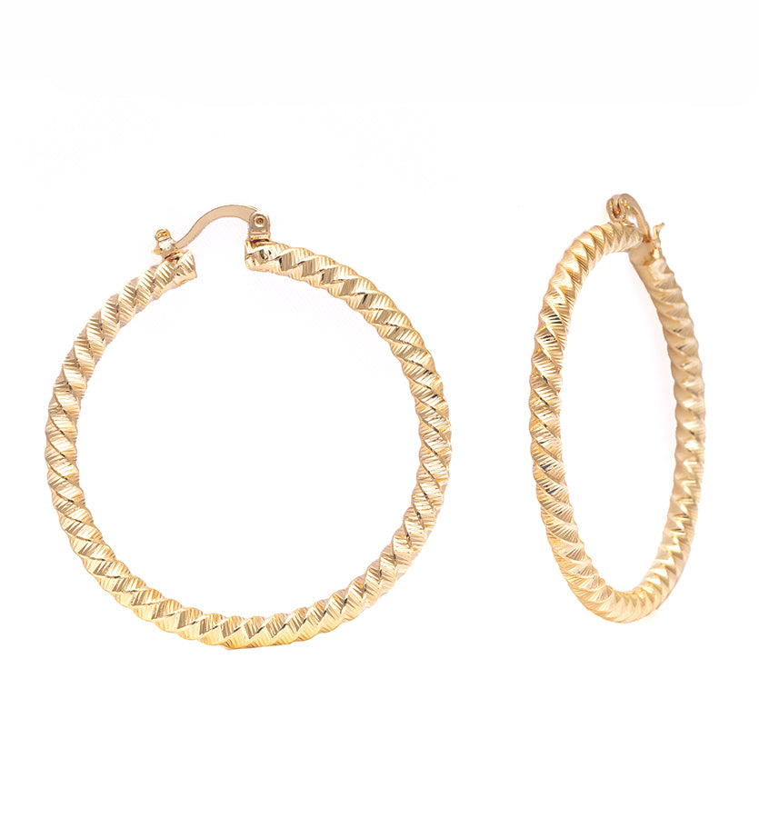 14K Gold 49mm Round Hoop Earrings