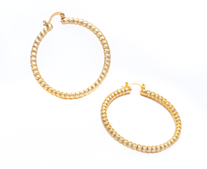 14K Gold 49mm Round Hoop Earrings