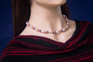 Pastel Pearl Statement Necklace: Elegant Hues for Effortless Style, 18 inches