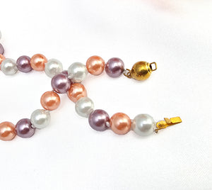 Pastel Pearl Statement Necklace: Elegant Hues for Effortless Style, 18 inches