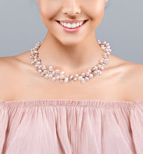Load image into Gallery viewer, Purple Freshwater Pearl Necklace – 2-Strand Handmade Statement, 20&quot; Elegant Twist or Layer
