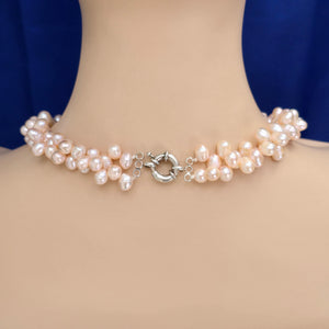 Cream Freshwater Pearl Necklace – 2-Strand Handmade Statement, 20" for All Skin Tones