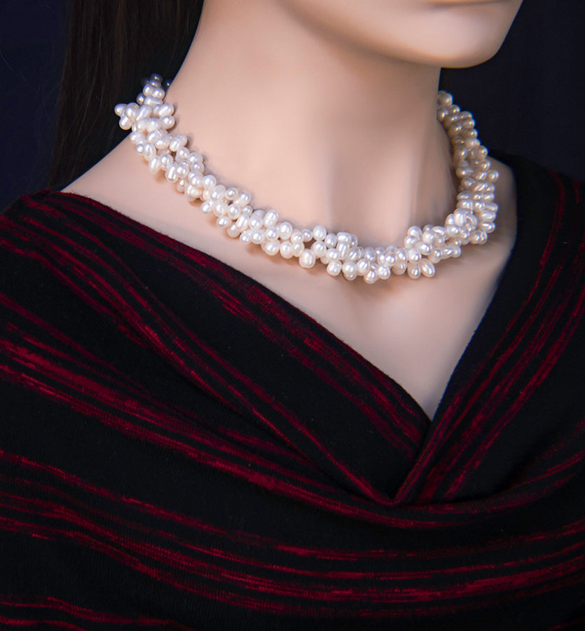 Freshwater Pearl Statement Necklace, 18 inches