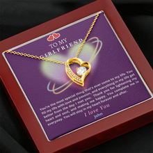 Load image into Gallery viewer, Forever Love Heart Pendant Necklace for Girlfriend – Personalized Gift Message Card
