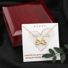 Load image into Gallery viewer, Infinite Loop White and Yellow Gold Pendant Necklace Jewelry for Girlfriend, Wife - Personalized Gift Message Card
