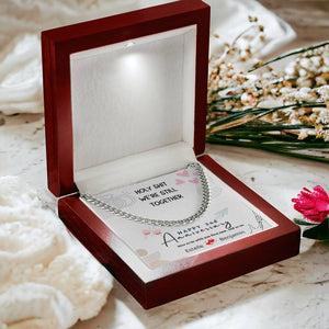 Cuban Link Fashion Gold Stainless Steel Chain for Boyfriend, Necklace Gift for Father - Personalized Message Card