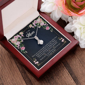 Alluring Ribbon Pendant Necklace Gift for Mother - Personalized Message Card