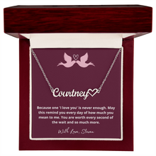 Load image into Gallery viewer, To My Love - Beautiful Custom Name Heart Necklace with Personalized Gift Message Card
