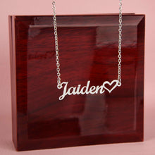 Load image into Gallery viewer, To My Love - Beautiful Custom Name Heart Necklace with Personalized Gift Message Card
