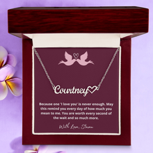 Load image into Gallery viewer, To My Love - Beautiful Custom Name Heart Necklace with Personalized Gift Message Card
