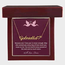 Load image into Gallery viewer, To My Love - Beautiful Custom Name Heart Necklace with Personalized Gift Message Card
