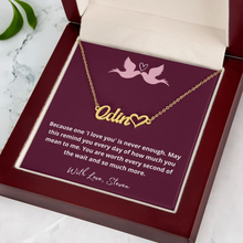 Load image into Gallery viewer, To My Love - Beautiful Custom Name Heart Necklace with Personalized Gift Message Card
