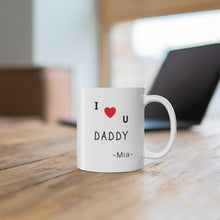 Load image into Gallery viewer, On the Dad&#39;s Shoulder Personalized Mug, Gift for Father, Father’s Day Mug, 2 Sided Custom 11oz Mug
