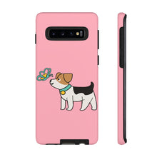 Load image into Gallery viewer, Dog Butterfly Pastel Pink iPhone 15/14/13/12/11/10 X/8, Samsung Galaxy S10/S20/S21/S22, Samsung S20 FE/S21 FE, Google Pixel 5/6 Tough Phone Cases
