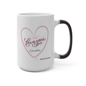 Awesome Grandma Magic Color Changing Photographic Personalized Mugs for Grandmother, 11oz and 15oz