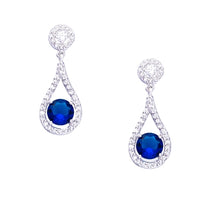 Load image into Gallery viewer, Sapphire Blue Dangle Drop Earrings
