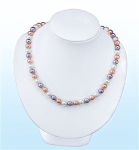 Pastel Pearl Statement Necklace: Elegant Hues for Effortless Style, 18 inches