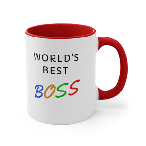 World's Best Boss Ceramic Accent Coffee Mug, 11oz