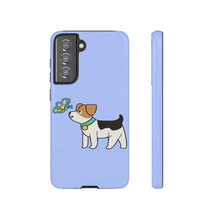 Load image into Gallery viewer, Dog Butterfly Blue Color iPhone 13/12/11/10 X/8, Samsung Galaxy S10/S20/S21/S22, Samsung S20 FE/S21 FE, Google Pixel 5/6 Tough Phone Cases
