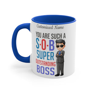 Super Outstanding Boss 11oz Accent Mug for Him