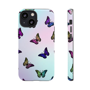 Colorful Butterfly iPhone 13/12/11/10 X/8, Samsung Galaxy S10/S20/S21/S22, Samsung S20 FE/S21 FE, Google Pixel 5/6 Tough Phone Cases