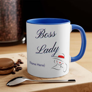 Boss Lady Personalized 11oz Accent Mug for Entrepreneur