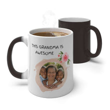 Load image into Gallery viewer, Awesome Grandma Magic Color Changing Photographic Personalized Mugs for Grandmother, 11oz and 15oz
