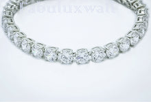 Load image into Gallery viewer, Platinum Plated Round-cut 6mm Faux Diamond Tennis Bracelet, 7 inches
