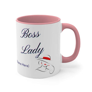 Boss Lady Personalized 11oz Accent Mug for Entrepreneur