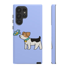 Load image into Gallery viewer, Dog Butterfly Blue Color iPhone 15/14/13/12/11/10 X/8, Samsung Galaxy S10/S20/S21/S22, Samsung S20 FE/S21 FE, Google Pixel 5/6 Tough Phone Cases
