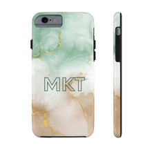 Load image into Gallery viewer, Golden Pastel Green Custom Initials Tough Cover for iPhone 14/13/12/11/10 X/8/7 and iPhone SE Phone Cases
